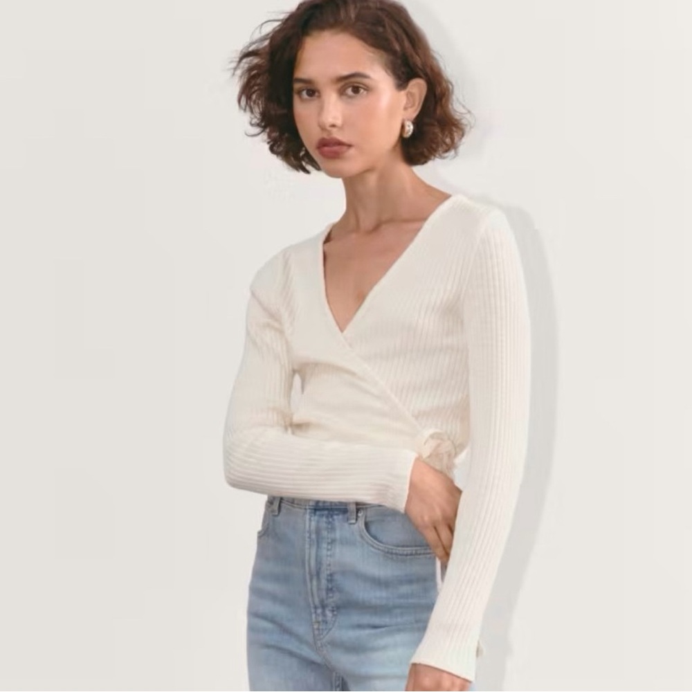 Everlane Organic Cotton Wrap Top Size XS MSRP $78